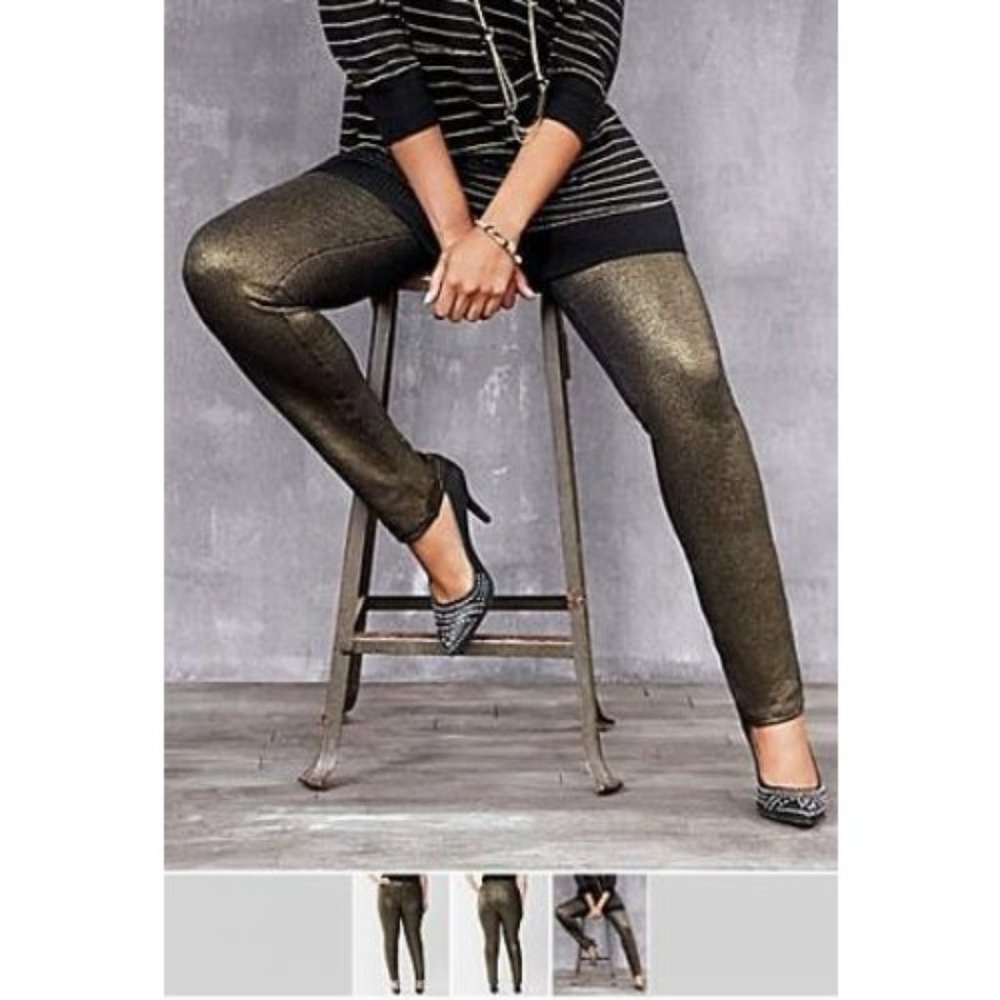 Lane Bryant Metallic French Terry Skinny Pant 26